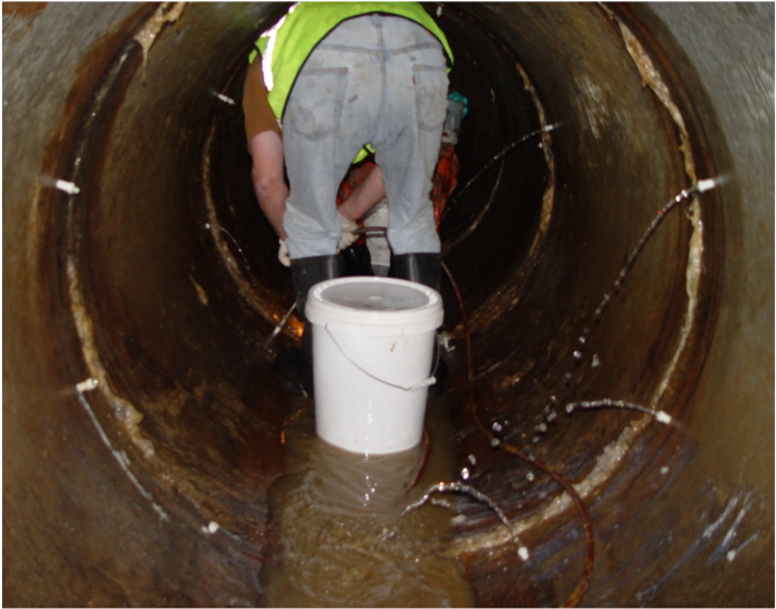 Water leaking into drain