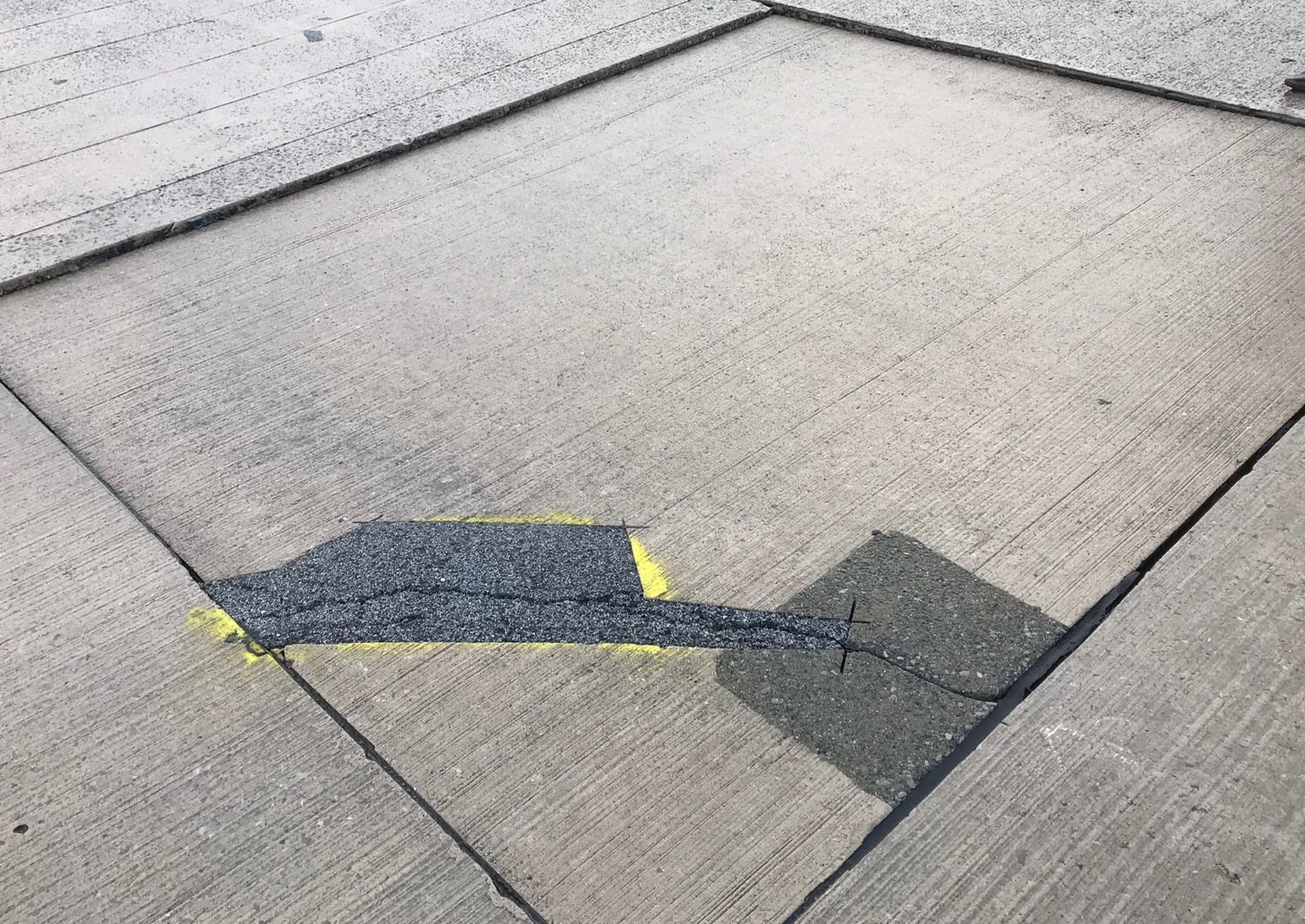 Taxiway slab before repair